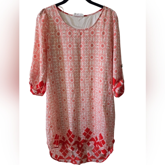 Peach Love California Tops - Peach Love California Pink 3/4 Sleeve Boxy Dress